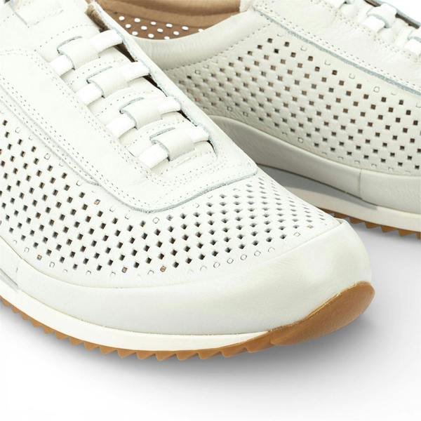 Pikolinos Men's White Leather Elastic Slip-on Sneaker Trainers Shoes - Liverpool