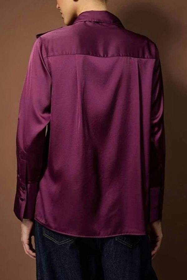 WOVCOR Satin Shirt with Epaulettes