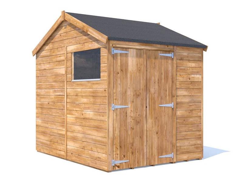 Dunster House Wooden Shed 1.8 x 2.4m (6' x 8') 12mm Walls Outdoor Garden Storage, Apex Roof With Window, Overlord Modular