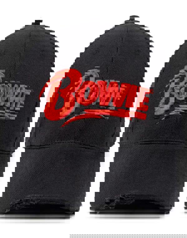 David Bowie Unisex Black Logo Adjustable Curved Peak Cap (One Size)