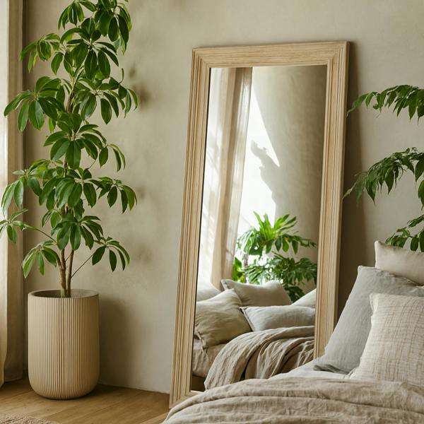 Wyld Haus Tall Rectangular Natural Wood Mirror