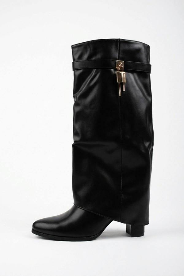 Cordelia Knee High Slouch Boots - Black