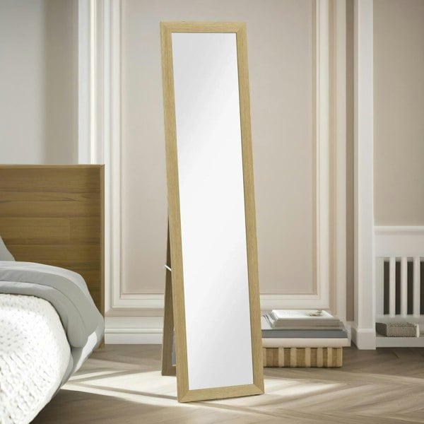 Rustic Full Length Mirror Freestanding Or Hanging Natural - Rafaelo Mobilia