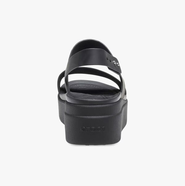 Crocs 206453-060 BROOKLYN LOW WEDGE Womens Sandals Black