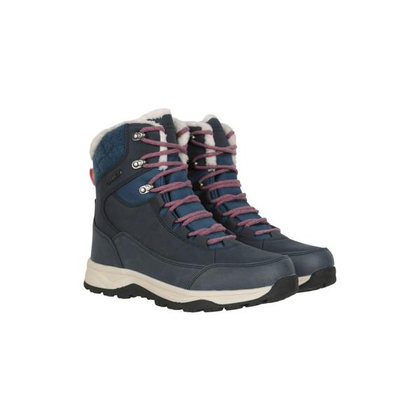 Mountain Warehouse Womens/Ladies Tundra Leather Snow Boots - Navy