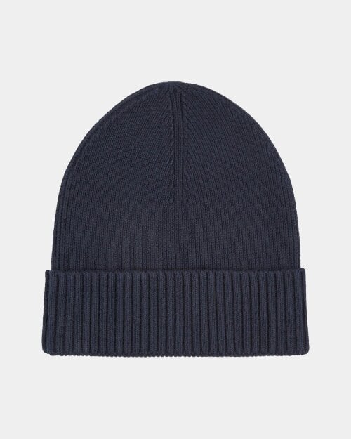 Tommy Hilfiger TH Flag Mens Pima Cotton Beanie - Space Blue