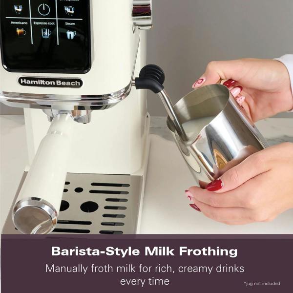 Hamilton Beach BaristaPro Touch 5-in-1 Espresso Machine Cream