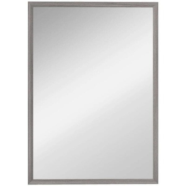 Bobobiy Wall Bathroom Mirror, 50 x 70 cm Wall-Mounted Mirror for Living Room, Bedroom, Hallway, Grey