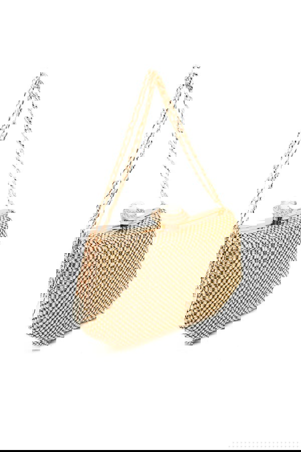 Pluspup Sparkling Evening Clutch Bag with Chain Strap and Jewel Clasp