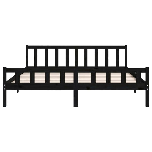 Berkfield Bed Frame Black Solid Wood 200x200 cm