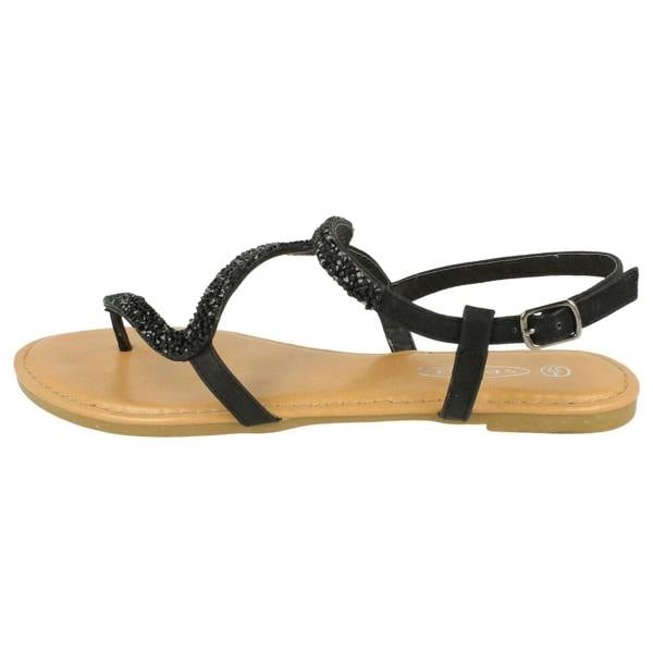 Spot On Ladies Spot On Open Toe Glitter Swirl Sandals