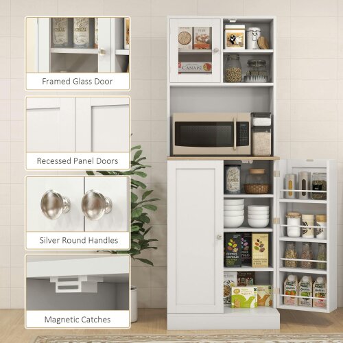 Wyld Haus Tabetti Wooden White 2 Part Kitchen Storage Cabinet