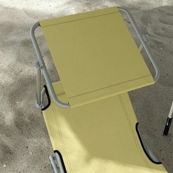 Bobobiy Folding Sun Lounger Set of 2 with Canopy, Reclining Sunbed with 4-Position Adjustable Backrest, 600D Oxford Cloth, Beige