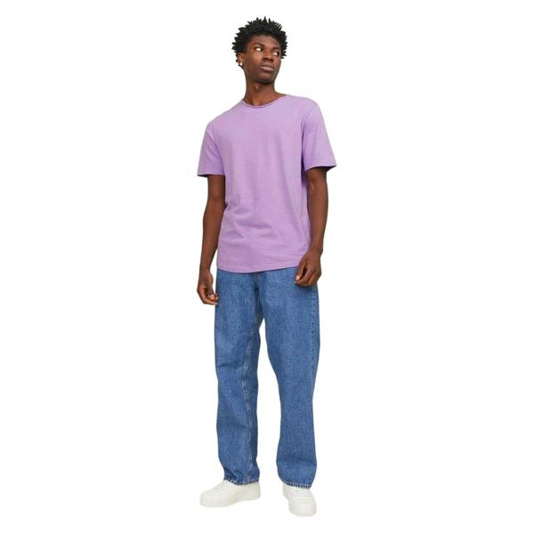 Jack And Jones Mens Plain Crew Neck Regular T-Shirt - Purple Rose - 