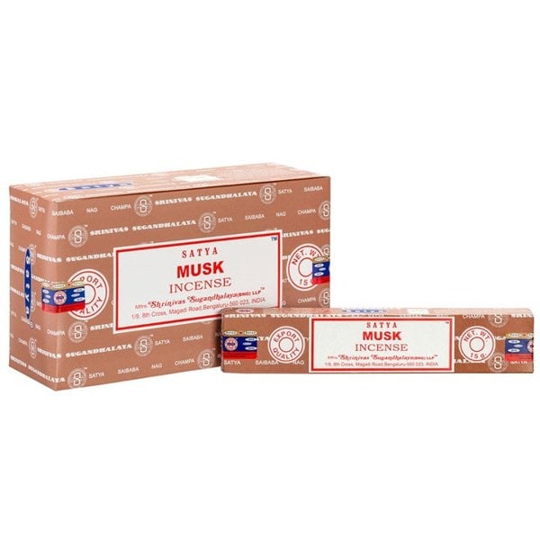 Serano Set of 12 Packets of Musk Incense Sticks by Satya