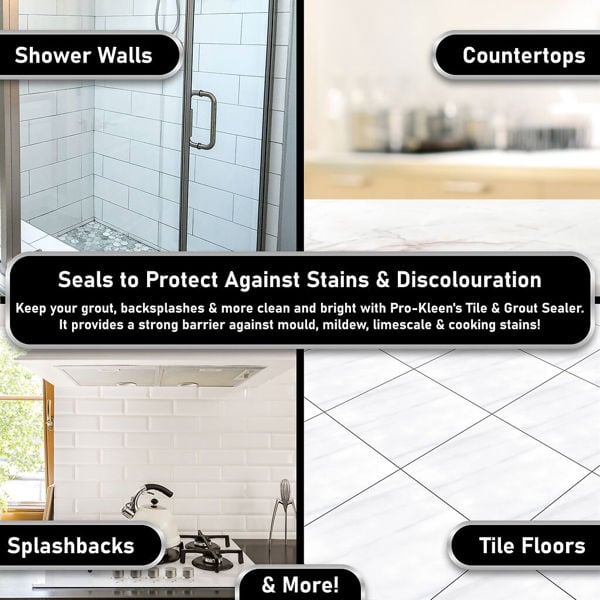ProKleen Pro-Kleen Grout Cleaner 750ml and Tile & Grout Sealer 400ml - Cleans, Protects & Seals