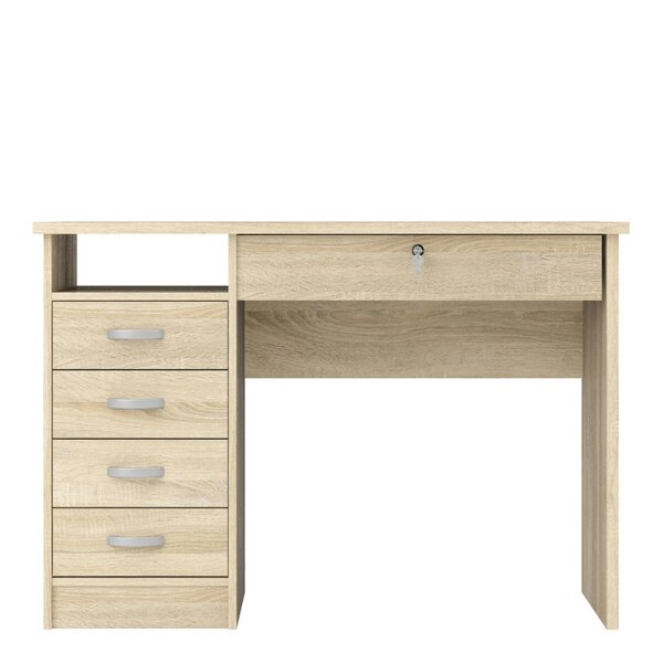 Wyld Haus Billabong Natural Oak Wood Office Desk 5 Drawers
