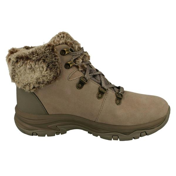 Skechers Ladies Skechers Faux Fur Cuffed Waterproof Ankle Boots Falls Finest 167178