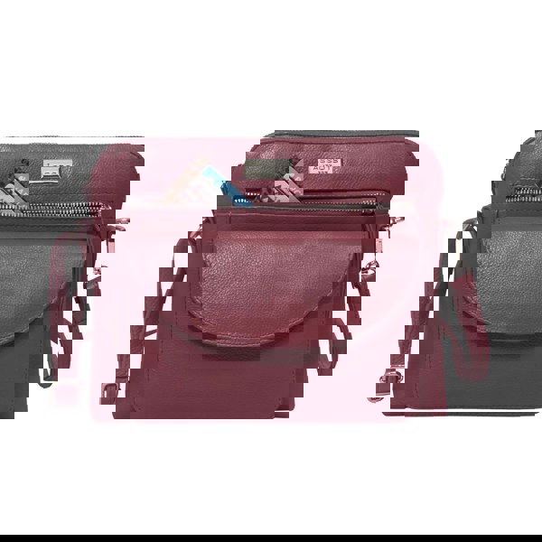 Assots London 'JEAN' Carmine Pink Real Soft Pebble Grain Leather Crossbody Bag