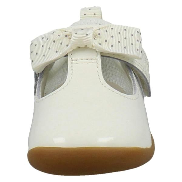 Clarks Girls Clarks Polka Dot T-Bar Pre Walking Shoes Roamer Trim