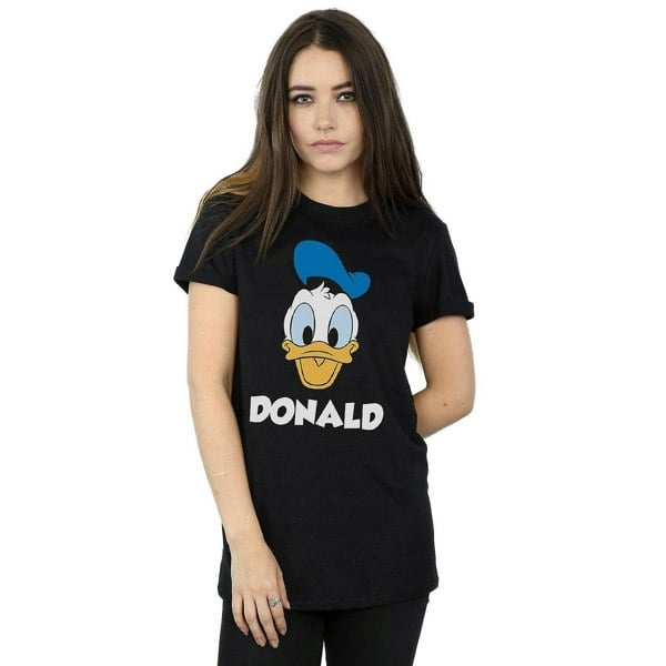 Disney Womens/Ladies Donald Duck Face Cotton T-Shirt - Black