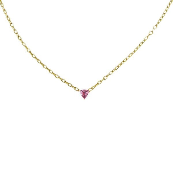 BLOOMTINE Illuminess™ Gold Vermeil Pink Trillion Necklace