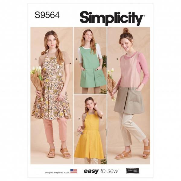 Simplicity Sewing Pattern 9564, Aprons for Women, A (XS-S-M-L-XL) - Easy