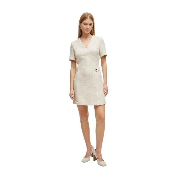 Boss Womens/Ladies V Neck Mini Dress - Brown - 