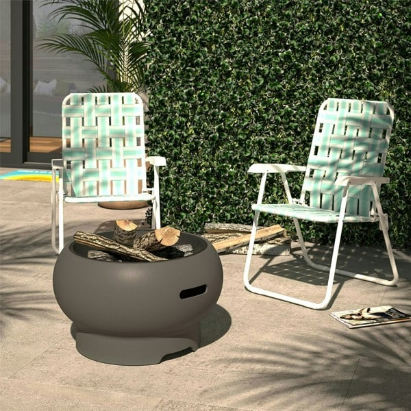 Dorel Home Novogratz Asher Outdoor Fire Pit in Dark Grey
