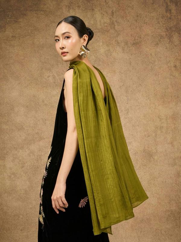 Olive Green Silk Scarf – Pre-Order, Hand-Dyed Mulberry Silk, Headscarf & Everyday Wrap