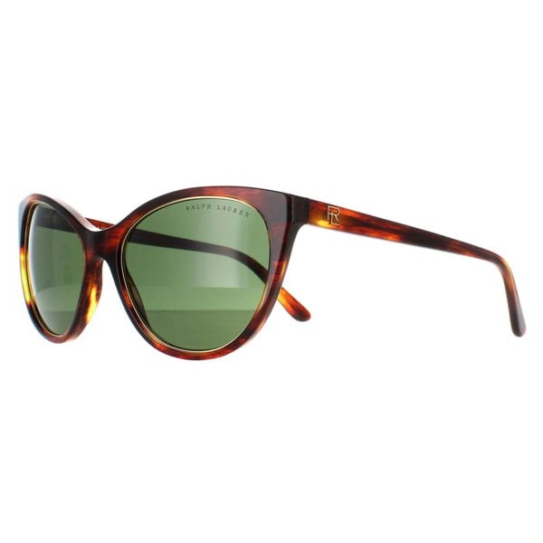 Ralph Lauren Sunglasses RL8186 500771 Shiny Striped Havana Bottle Green