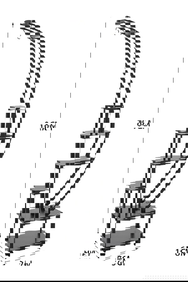 Living and Home 2pcs Half-Moon-Shaped Stand Display Shelf Plant Stand Bookshelf with Wheels