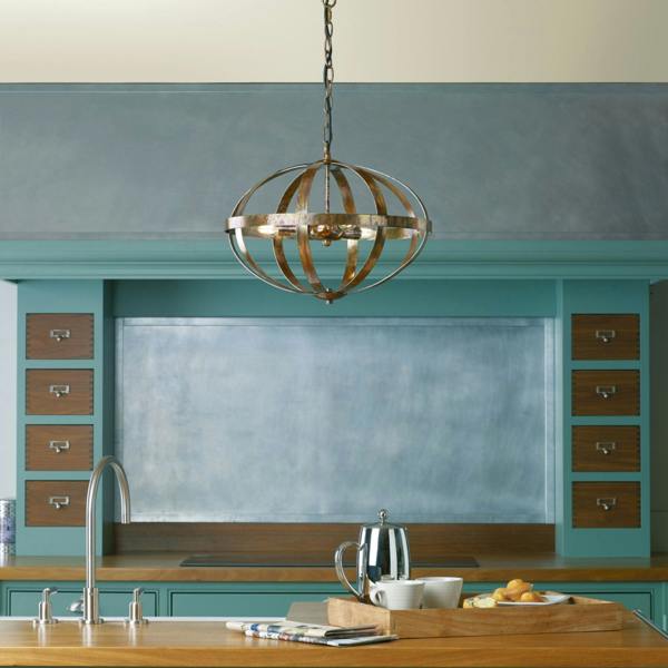 Pagazzi Lighting Inga 3 Light Petrol Copper Pendant Ceiling Light