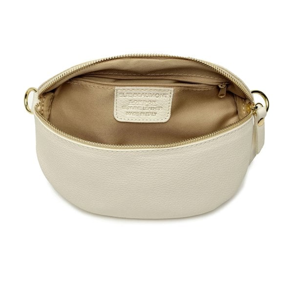 Elie Beaumont Sling Bag - Ivory (Black/Gold Metallic Strap)