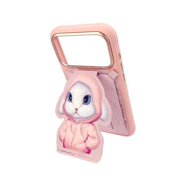 Nimmy Friends Nimmy Fashion & Cute Pink Rabbit Series Embroidery Magnetic Stand with MagSafe Pink - N-CXMC-ZJKT-08