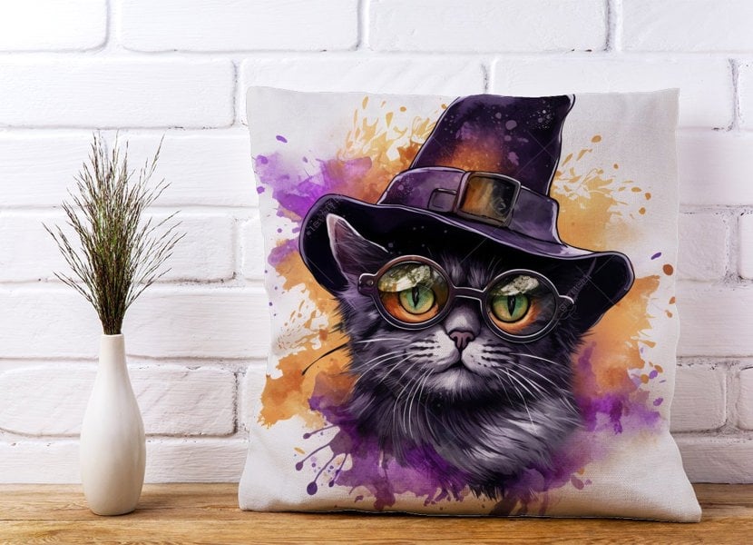 Warren Reed Splashart Longhaired Witches Cat Cushions