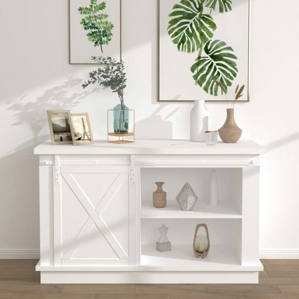 Berkfield Mini Sliding Cabinet Door Kit Carbon Steel White 152 cm