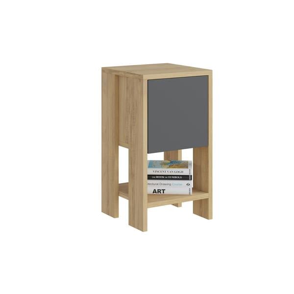 Decortie Ema Modern Bedside Table with Storage Drop-Door Cabinet 30cm Width