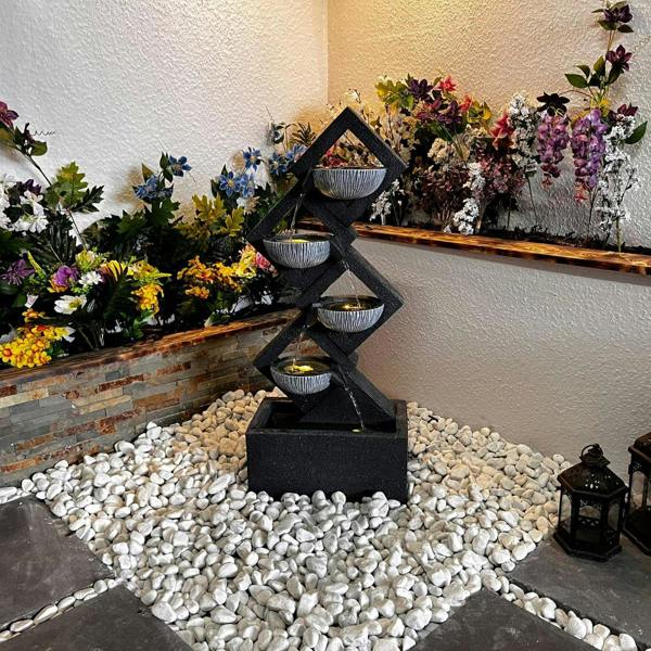 Tranquillity Water Features Diamond Pouring Bowls Contemporary Water Feature