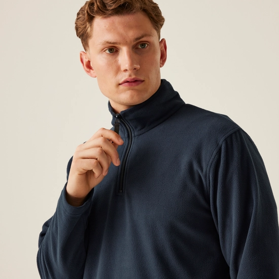 Regatta Mens Micro Zip Neck Fleece Top (170 GSM) - Dark Navy