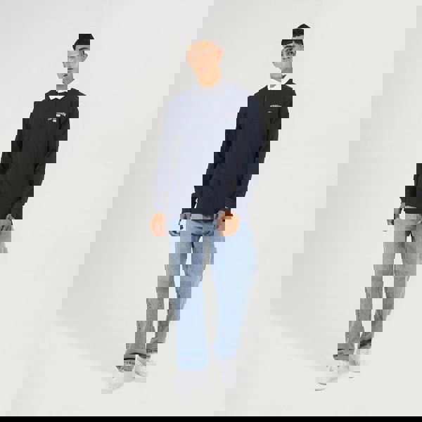 Brave Soul Navy Solid Colour Rugby Shirt - Navy Image 3