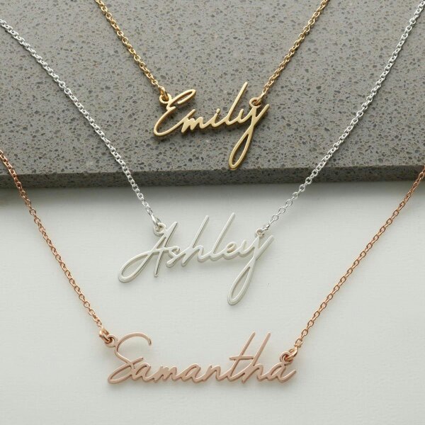Christopher James of London Sterling Silver Signature Style Name Necklace