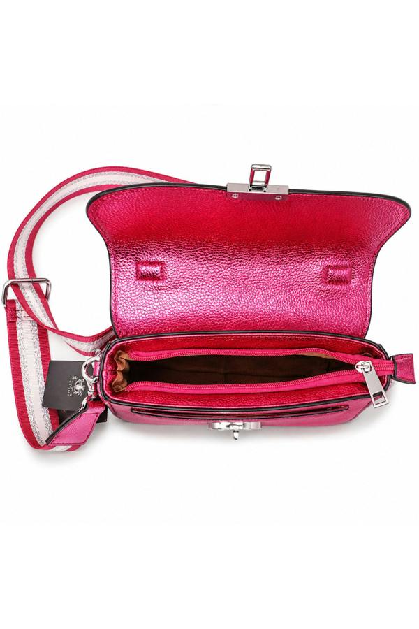Kitise Metallic Crossbody Bag with Adjustable Wide Strap Turn Lock