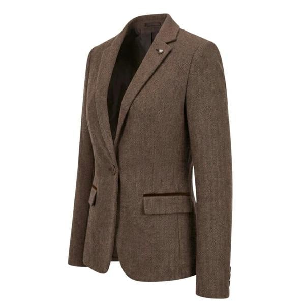 IMW-02 - Women's Oak Tweed Herringbone Blazer Waistcoat-TruClothing