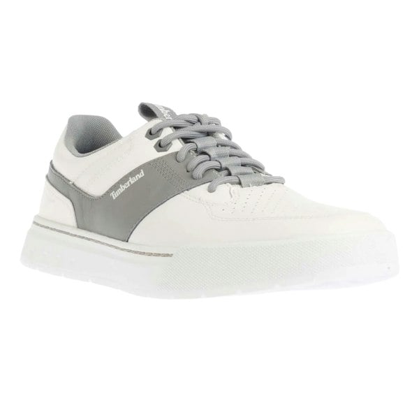 Timberland Mens Maple Grove Lace Up Leather Low Cut Trainers - White/Grey