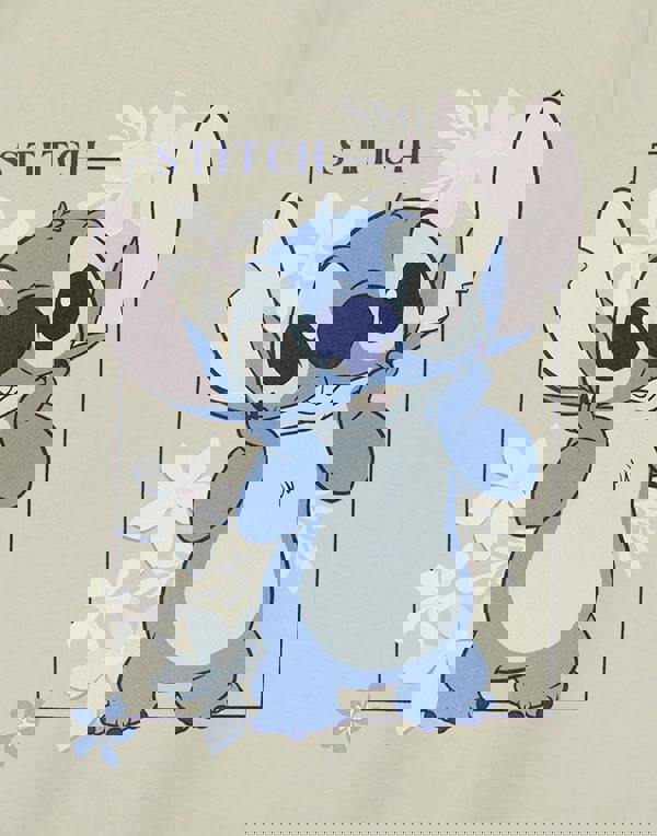 Lilo & Stitch Lilo & Stitch Girls Beige Big Character Short Sleeved T-Shirt