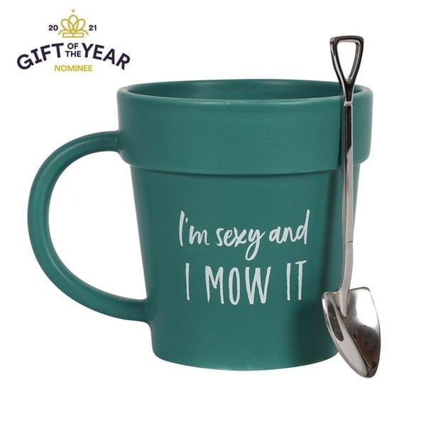 Serano Sexy and I Mow It Pot Mug and Shovel Spoon