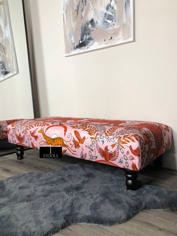 ISTOOLS Printed Fabric Bespoke Footstool – Comfort Meets Style (Non-Storage)