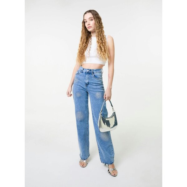 Pink Vanilla High Waist Glitter Jeans