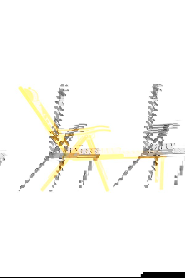 Living and Home Bamboo Foldable Recliner Lounge Chair with Retractable Footrest